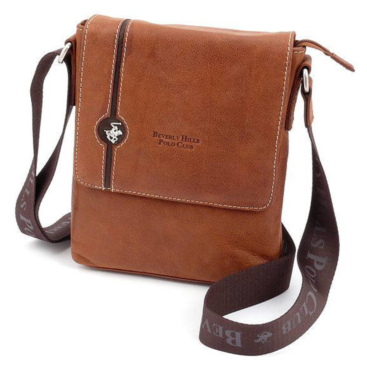 Obrázok z Kožená crossbody taška BHPC Explore M BH-383-75 tabak 2 L