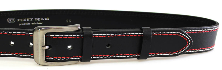 Obrázok z PENNY BELTS 02NKS-2-B-CV Pánsky kožený opasok čierny