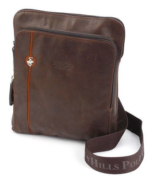 Obrázok z Kožená crossbody taška BHPC Explore L BH-381-25 hnedá 3 L