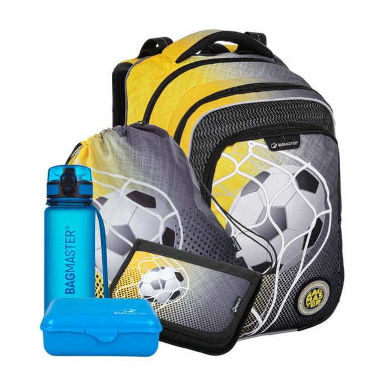 Obrázok z Bagmaster LUMI 21 D Veľký SET Školský batoh Black / Yellow 18 L