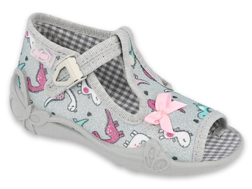 Obrázok z BEFADO 213P123 dievčenské strieborné papuče Dino