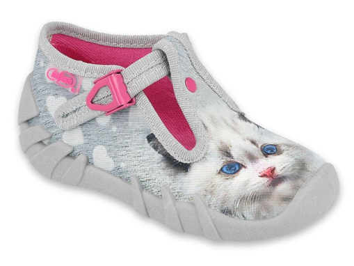 Obrázok z BEFADO 110P416 dievčenské papuče sivá mačka