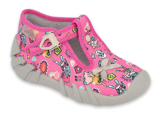 Obrázok z BEFADO 110P457 dievčenské papuče ružové SUPER GIRL