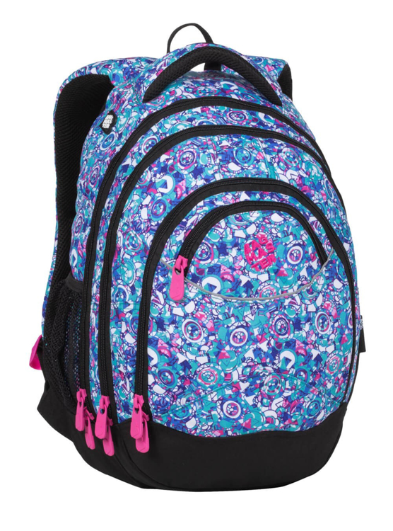 Obrázok z Bagmaster ENERGY 20 B Študentský batoh White / Pink / Violet / Blue 23 L