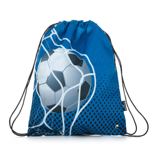 Obrázok z Bagmaster Bag LUMI 21 B školský vak na prezúvky / vak na cvičky - modrý futbalový modrý 1,2 l