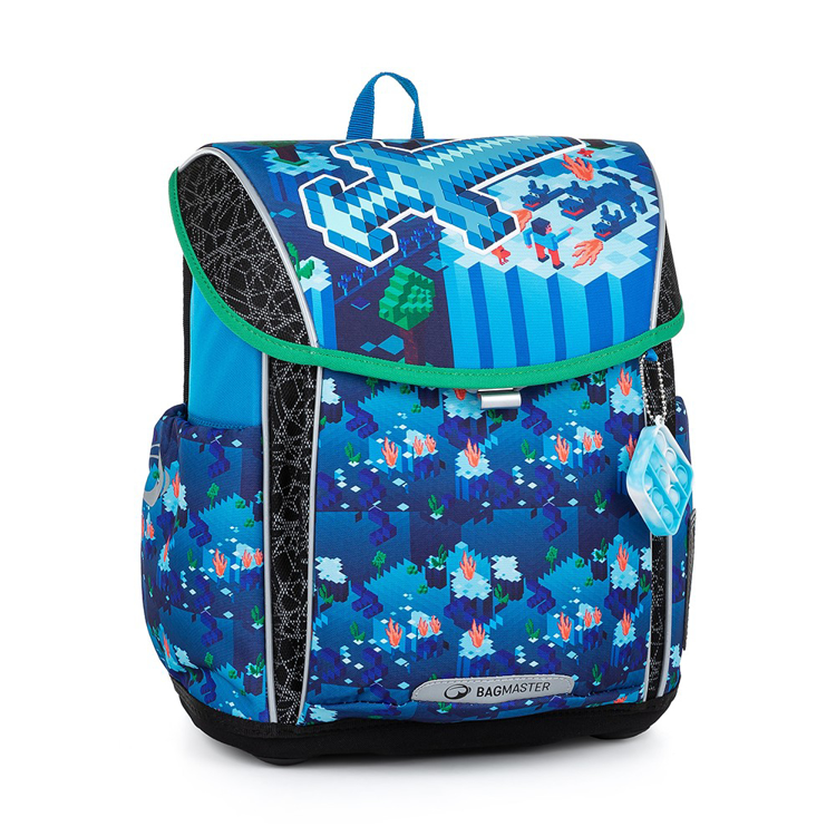 Obrázok z Školská aktovka Bagmaster PRIM 22 D - cube world blue 20 l