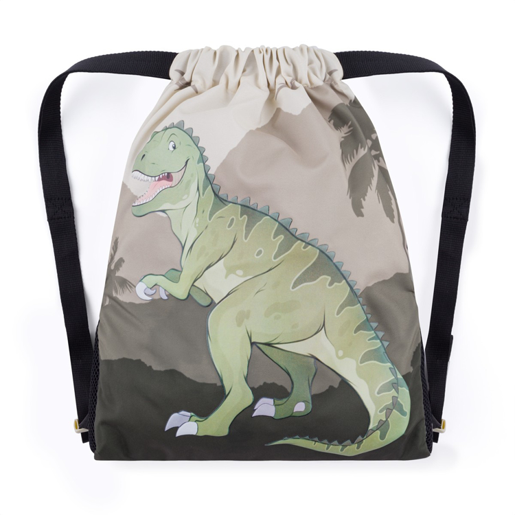 Obrázok z Bagmaster SÁČEK LUMI 24 C školní na přezůvky / tělocvik – dinosaurus Zelená 1,5 l